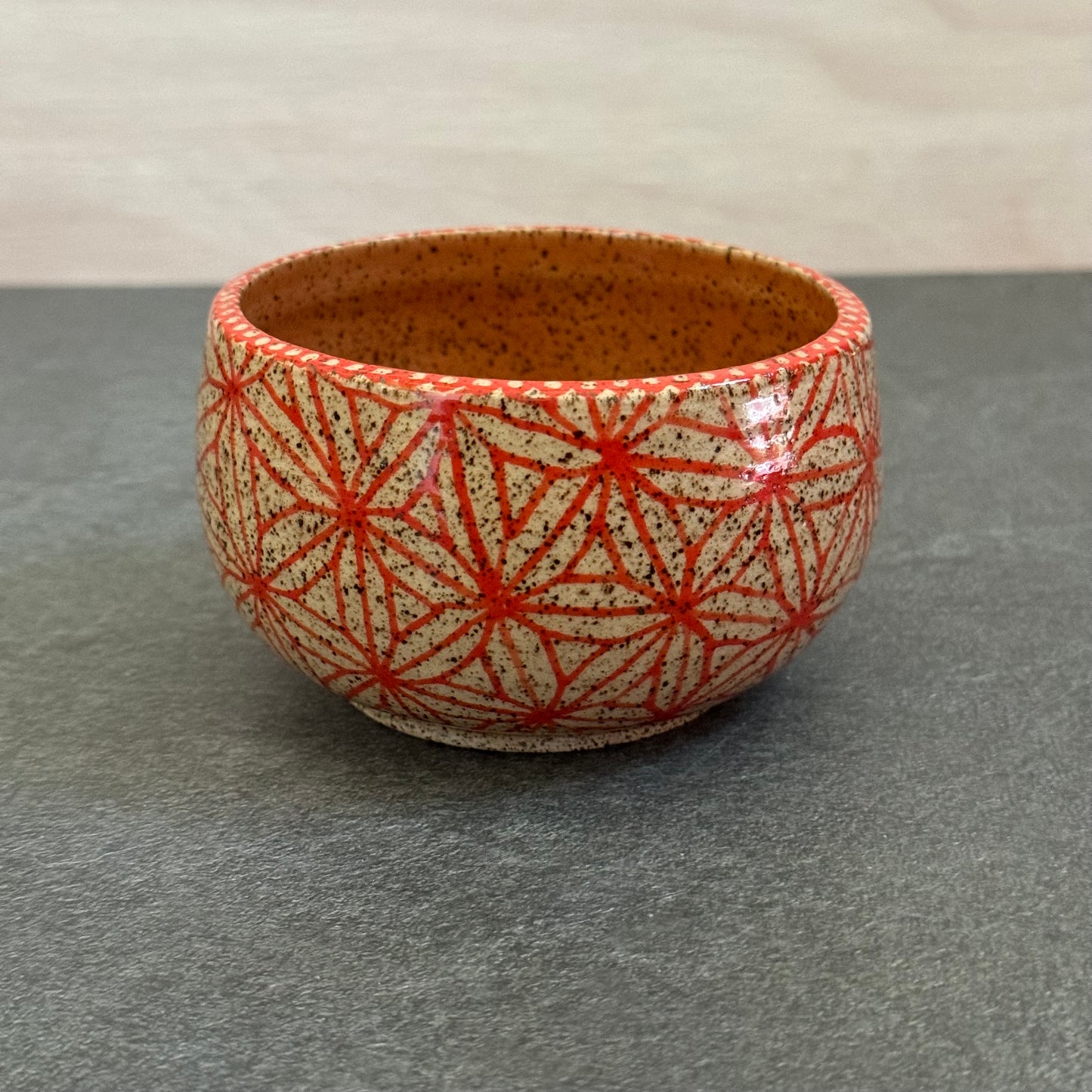 Orange Triangles Small Bowl